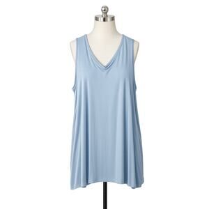 Lane Bryant Blue Swing V-Neck Tank | Flowy Plus Size Top | Size 30